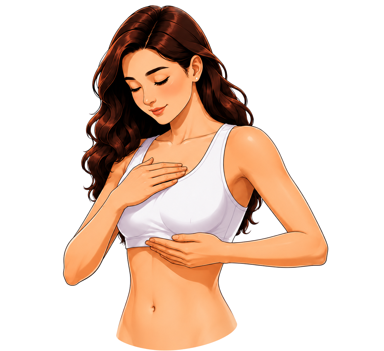 Breast Examination Illustration