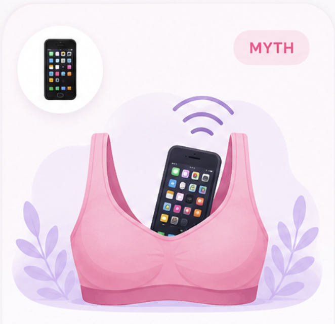 Phones in bras cause cancer.