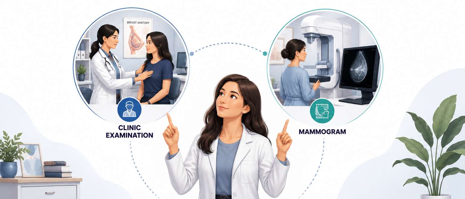 Clinic Examination and Mammogram Summary
